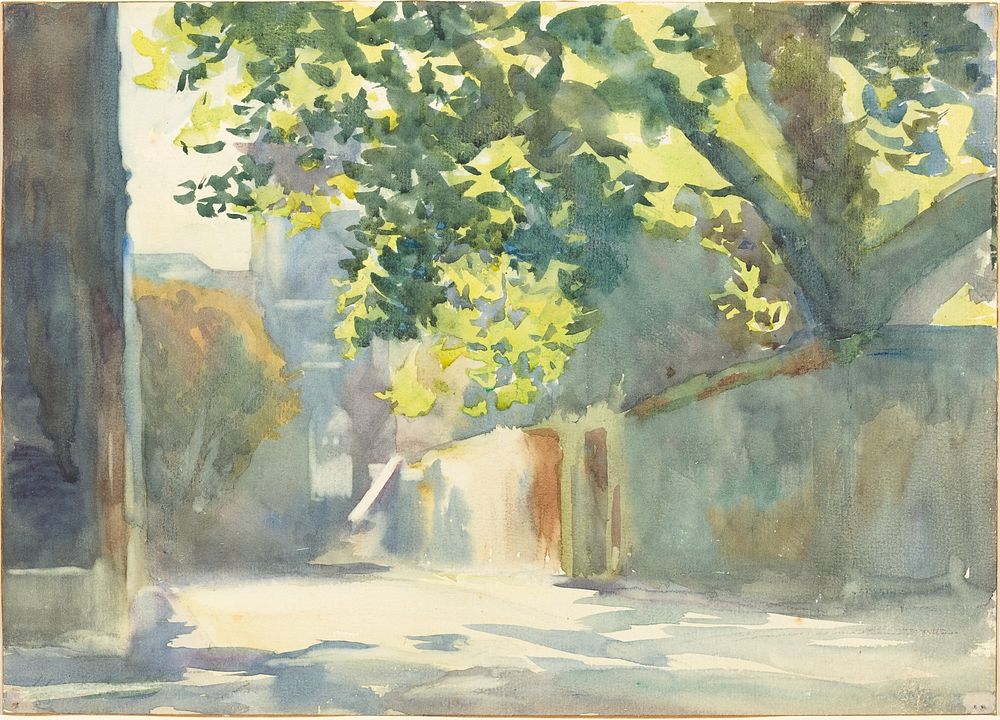 Sunlit Wall Under a Tree (ca. 1913) by John Singer Sargent.  