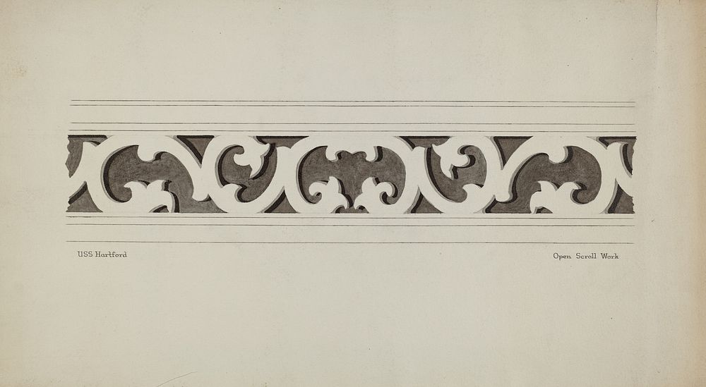 Scroll Work (ca. 1939) drawing in high resolution by Margaret Gordon.  