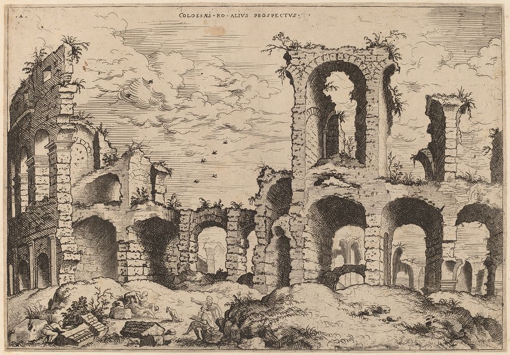 Second View of the Colosseum (ca. 1550) by Hieronymus Cock.  