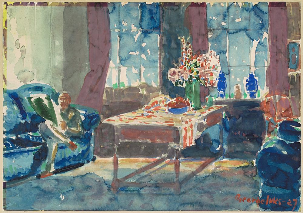 Self-Portrait: Interior of My New York Apartment (1927) by George Luks.  