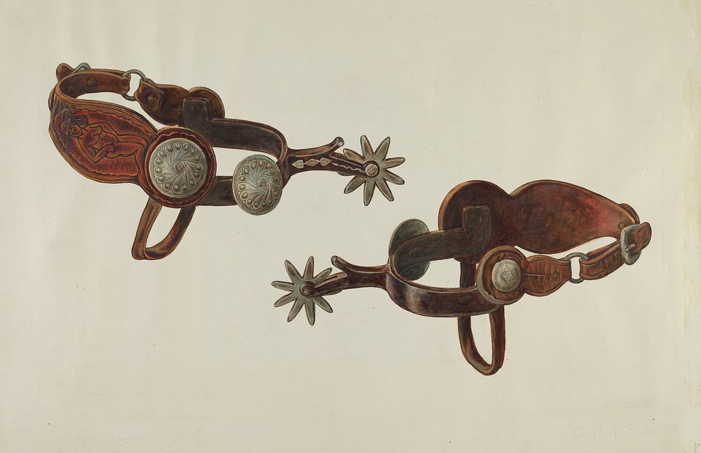 Silver Dollar Spurs (ca.1938) by Cecil Smith.  