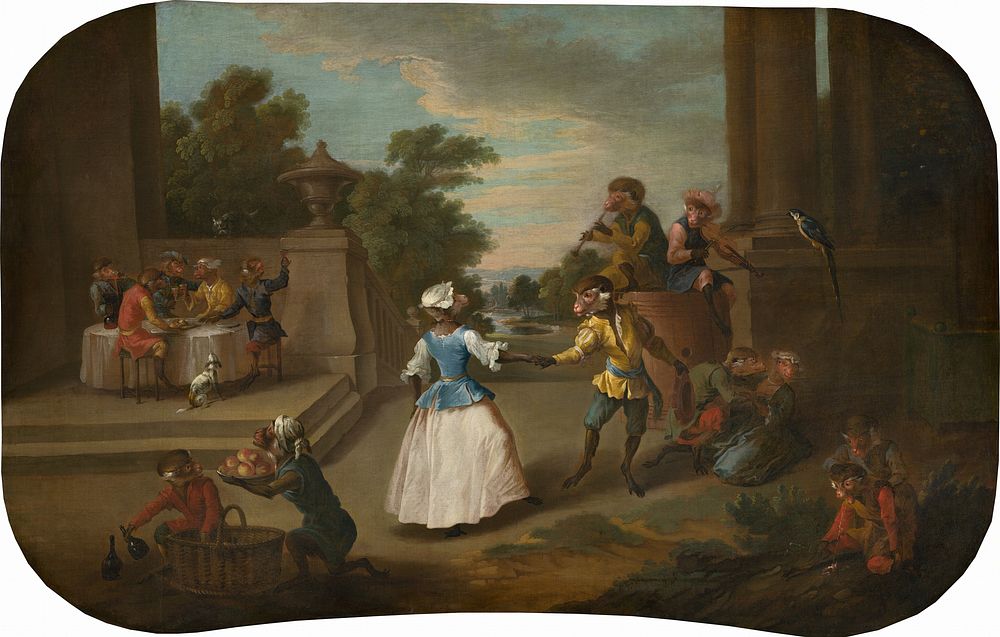 Singerie: The Dance (ca. 1739) by Christophe Huet.  