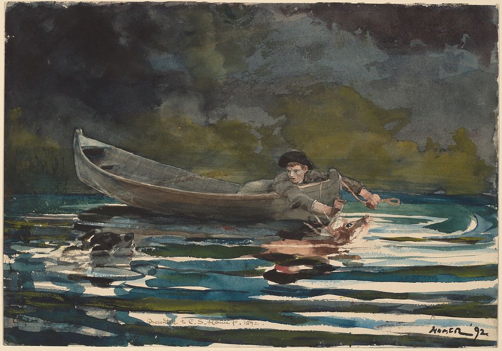 Sketch for Hound and Hunter (ca. 1891&ndash;1892) by Winslow Homer.  