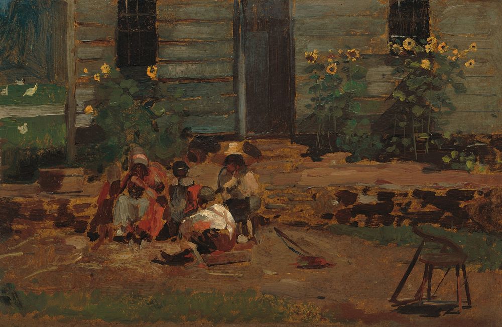 Sketch of a Cottage Yard (ca.1876) by Winslow Homer.  