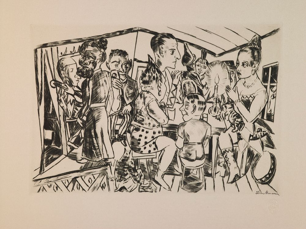 Behind the Scenes, plate 3 from the portfolio “Annual Fair” by Max Beckmann