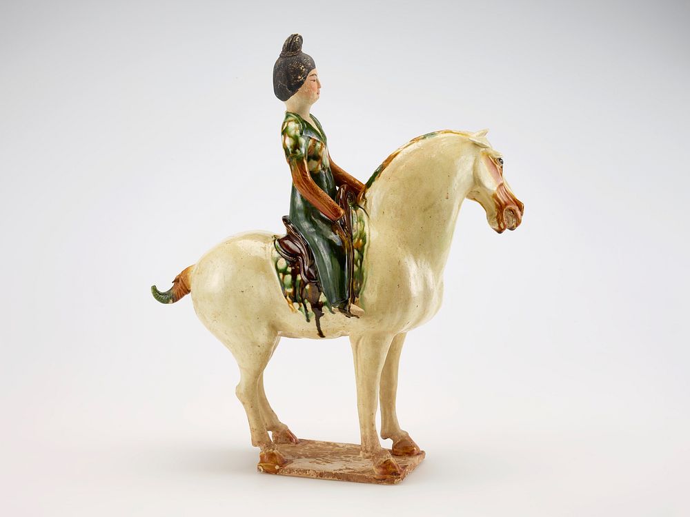 Tomb figure of a woman on horseback