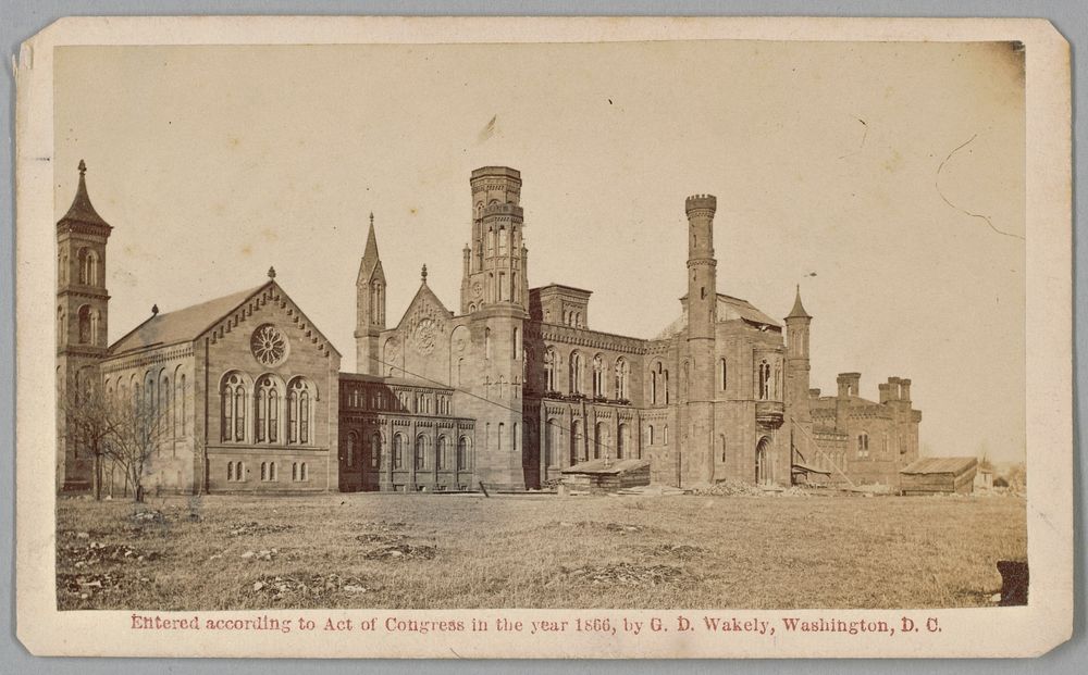 Carte-de-visite of the Smithsonian Castle