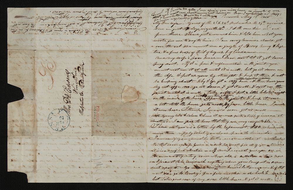 Folded letter by US Navy Surgeon David Shelton Edwards