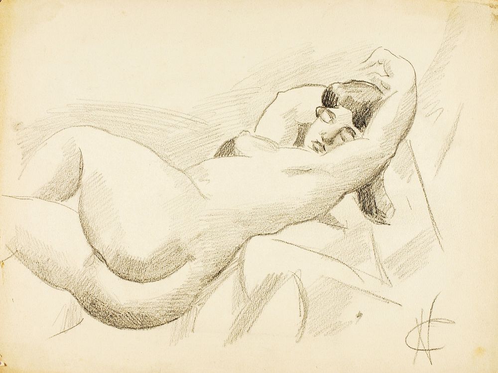 Reclining Female Nude by Carl Newman