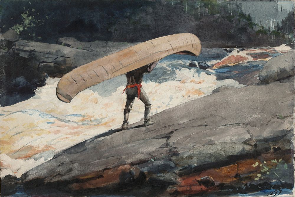 The Portage (1897) by Winslow Homer. Original from Yale University Art Gallery. 