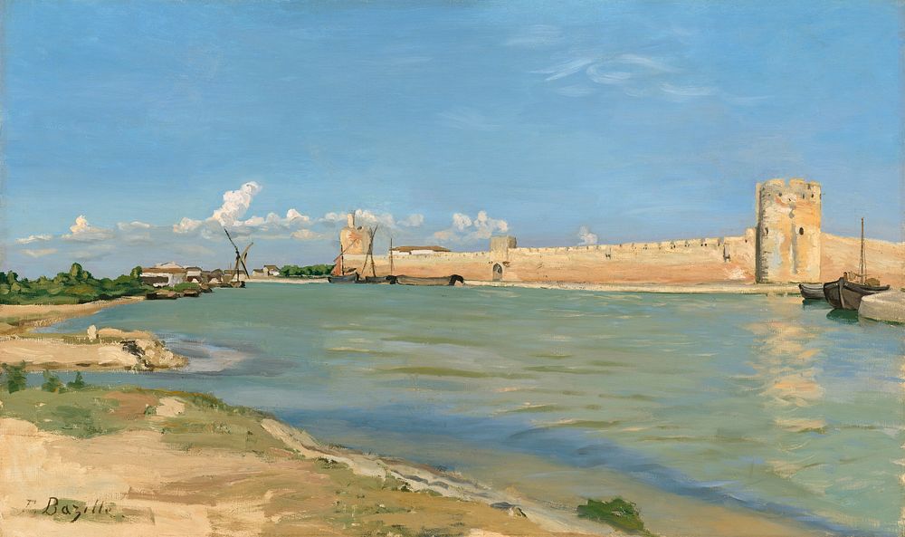 The Western Ramparts at Aigues–Mortes (1867) by Frédéric Bazille.  