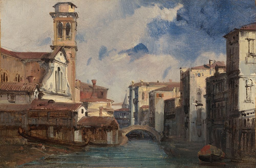 The Church of San Trovaso, Venice (ca. 1830) by Jules&ndash;Romain Joyant.  