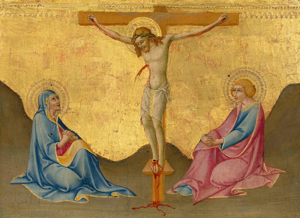 The Crucifixion (ca. 1445–1450) by Sano di Pietro.  