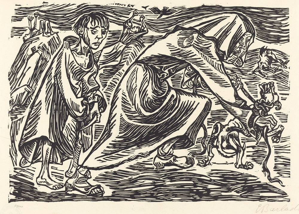 The Dog Catcher (1919) by Ernst Barlach.  