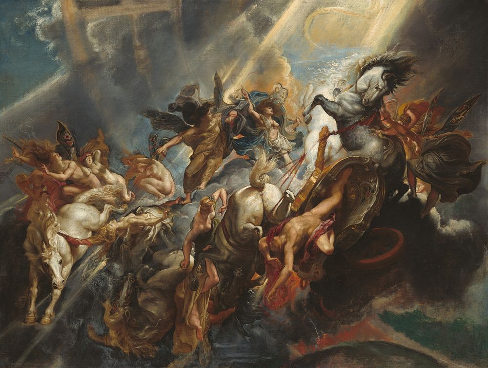 The Fall of Phaeton, c. 1604/1605, probably reworked (ca. 1606–1608) by Sir Peter Paul Rubens.  