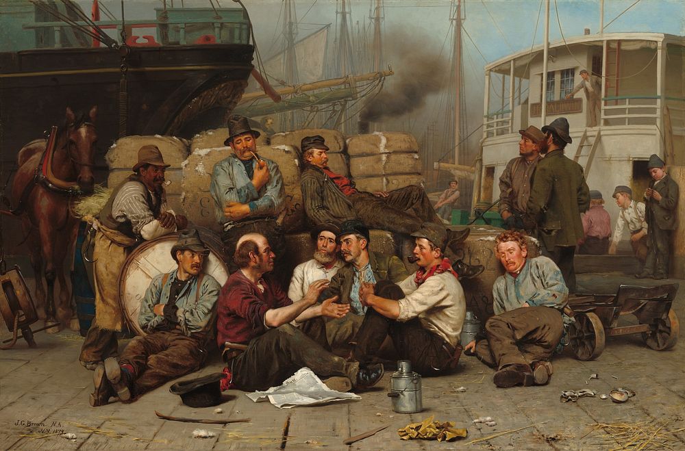 The Longshoremen's Noon (1879) by John George Brown.  