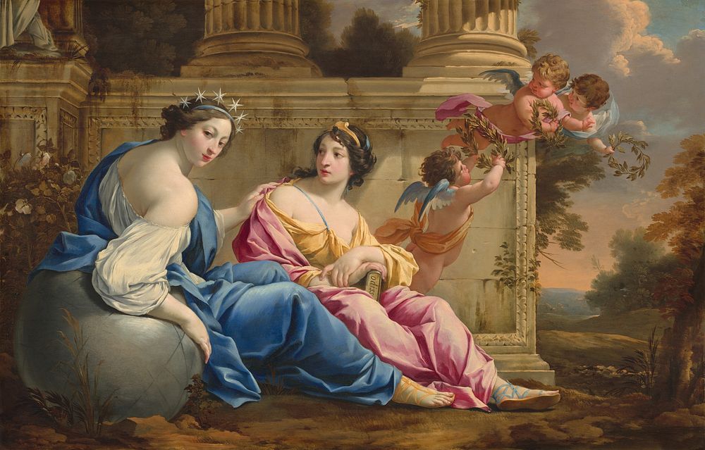 The Muses Urania and Calliope (ca. 1634) by Simon Vouet.  