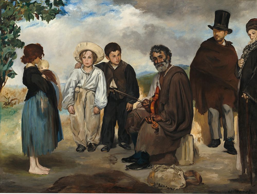 The Old Musician (1862) painting in high resolution by Edouard Manet.  