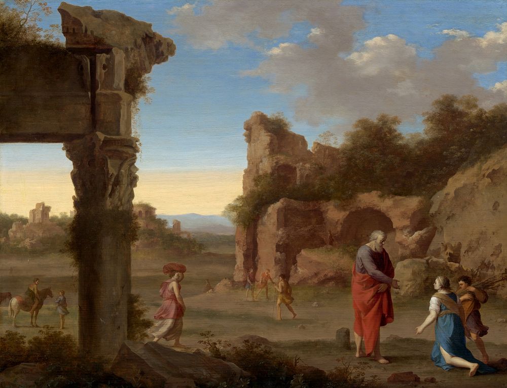 The Prophet Elijah and the Widow of Zarephath (ca. 1630) by Cornelis van Poelenburch.  