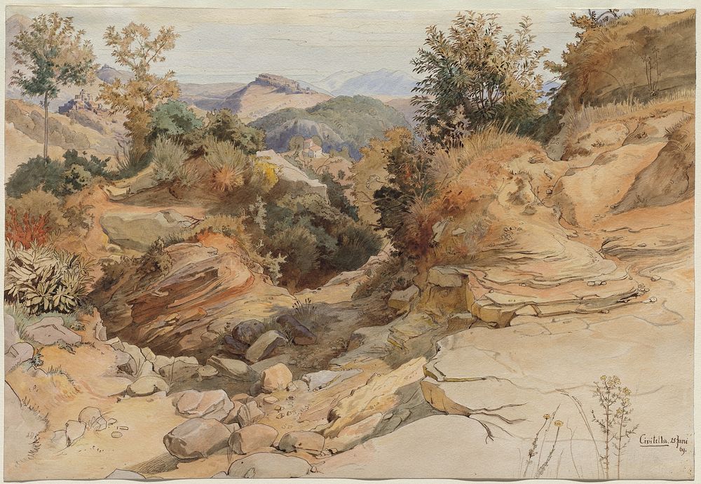 The Sabine Hills and Rocca Santo Stefano, Seen from Civitella (1869) by Victor Paul Mohn.  