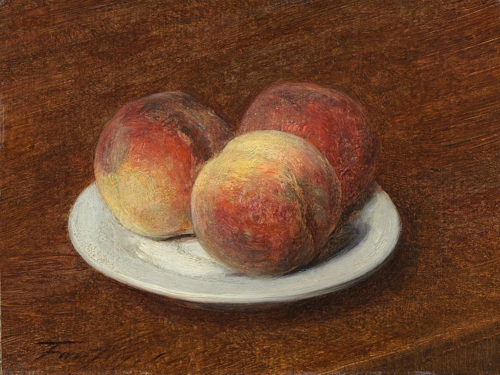 Three Peaches on a Plate (1868) by Henri Fantin Latour.  