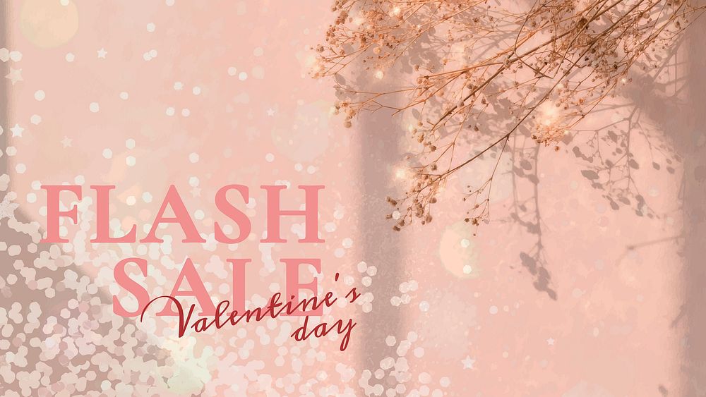 Valentine&rsquo;s flash sale template vector editable social media ads