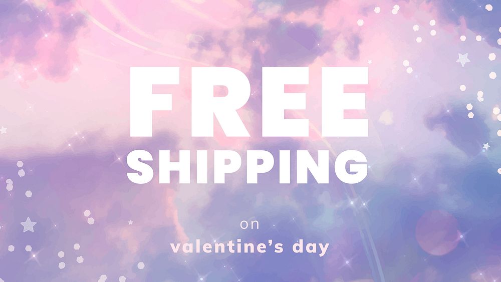 Valentine&rsquo;s sale editable template vector for social media ads with free shipping text