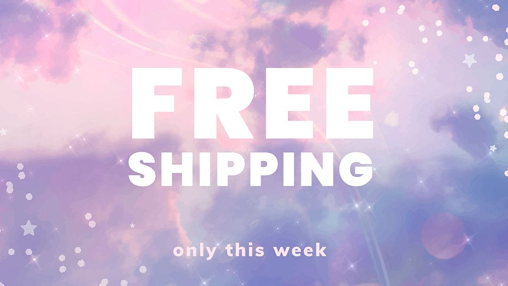 Free shipping promotion template vector for social media post