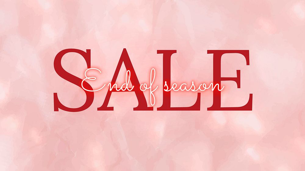 Sale editable vector ad template with end of season neon text