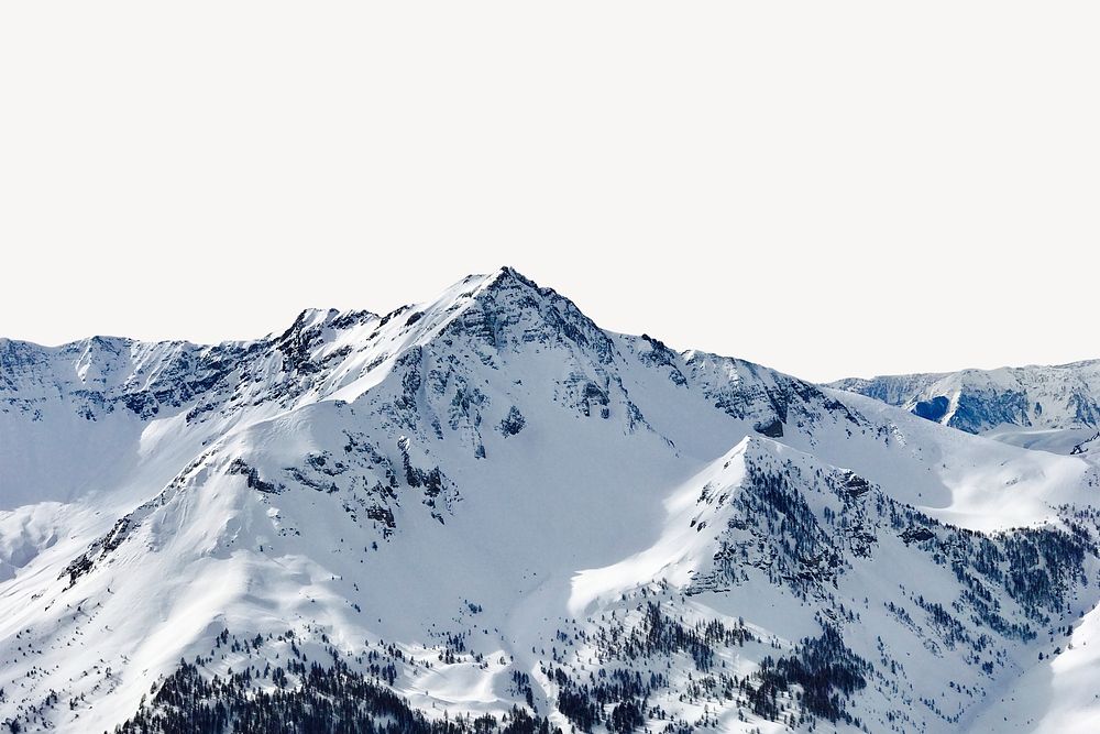 Mountain peak border, nature winter image psd