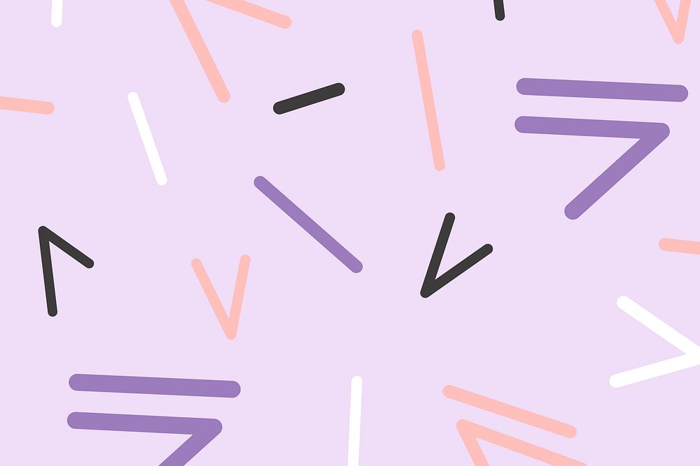 Purple abstract memphis background, cute patterned design vector