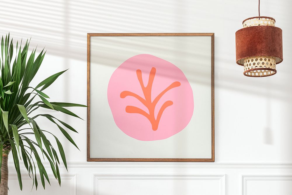 Photo frame mockup, botanical design psd