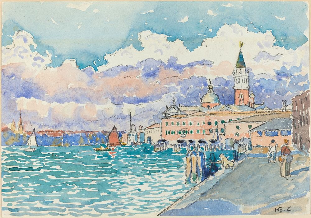 Venice (ca. 1903) painting in high resolution by Henri-Edmond Cross.  