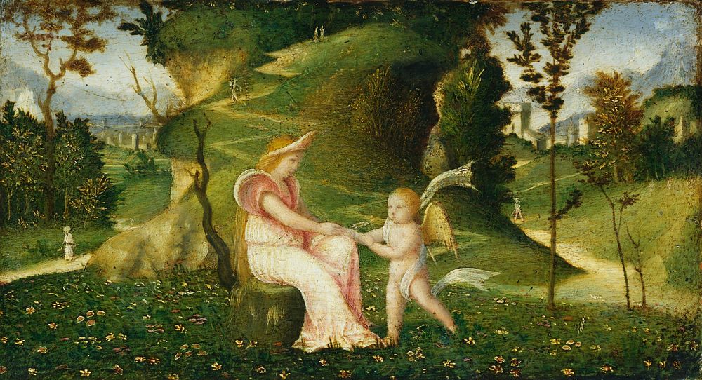 Venus and Cupid in a Landscape (ca. 1505–1515) by Anonymous Artist & Giorgione.  