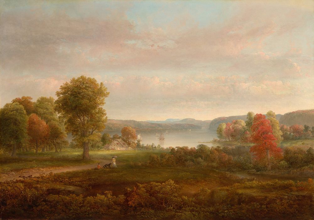 View on the Hudson in Autumn (1850) by Thomas Doughty.  
