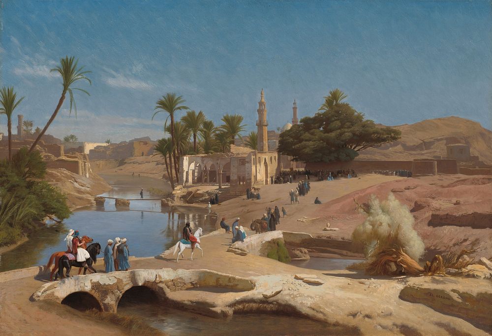 View of Medinet El-Fayoum (ca. 1868–1870) by Jean Léon Gérôme.  