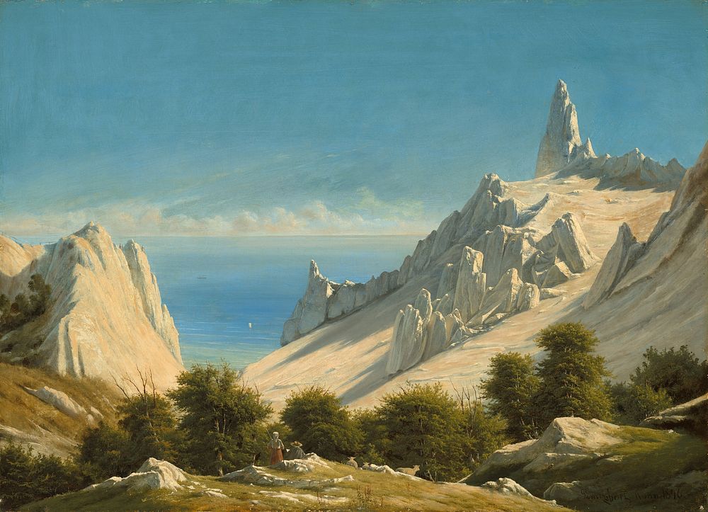 View of Sommerspiret, the Cliffs of Møn (1846) by Georg Emil Libert.  