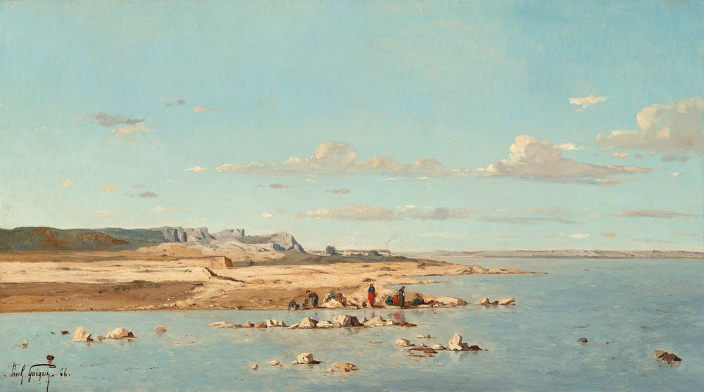 Washerwomen on the Banks of the Durance (1866) by Paul Guigou.  