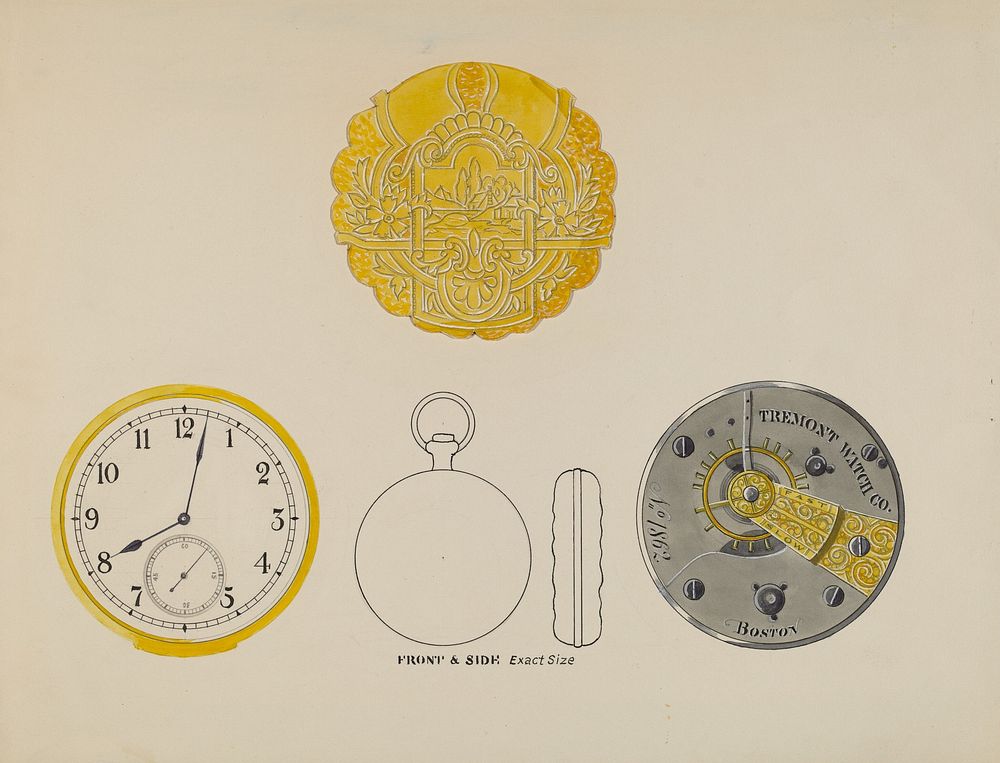 Watch, Face and Case (ca.1936) by Harry G. Alexander.  