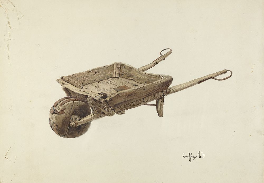 Wheel Barrow (ca.1938) by Geoffrey Holt.  