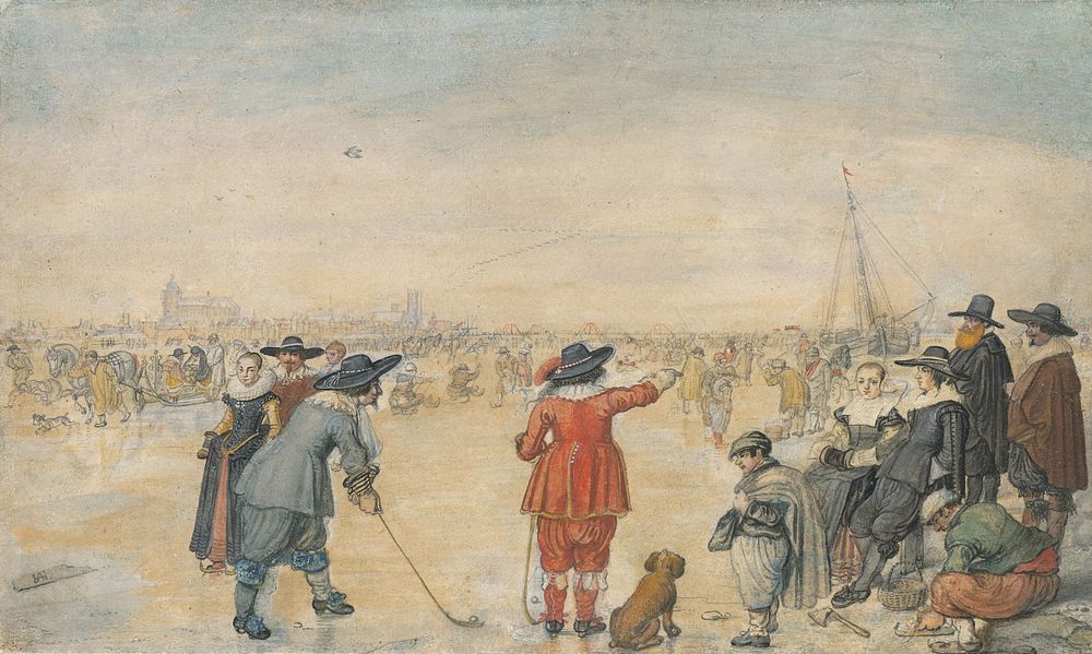 Winter Games on the Frozen River Ijssel (ca. 1626) by Hendrick Avercamp.  