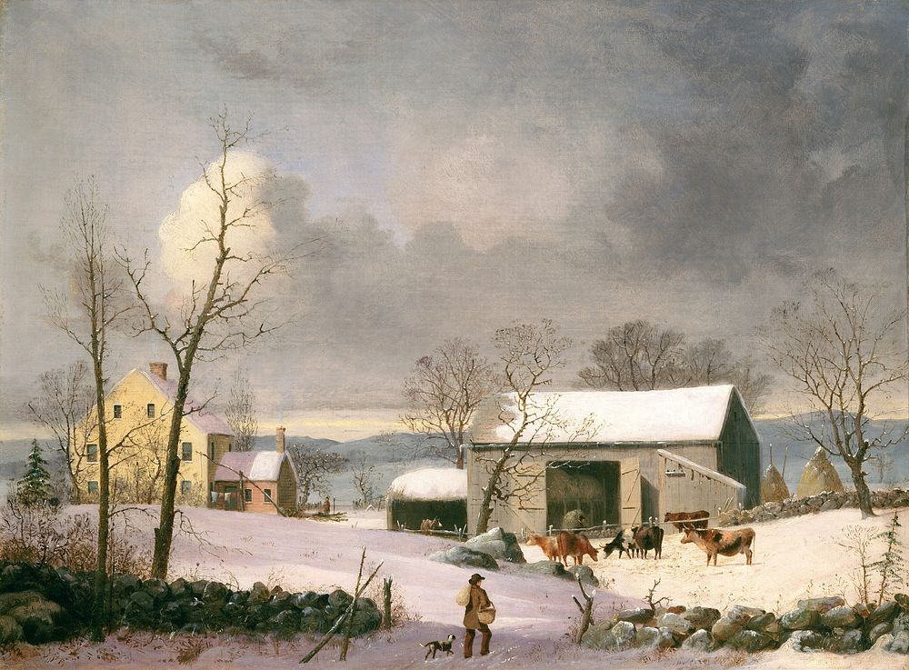 Winter in the Country (ca. 1858) by George Henry Durrie.  