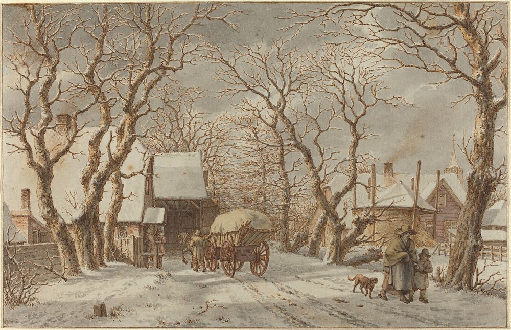 Winter Scene (1790) by Jacob Cats.  
