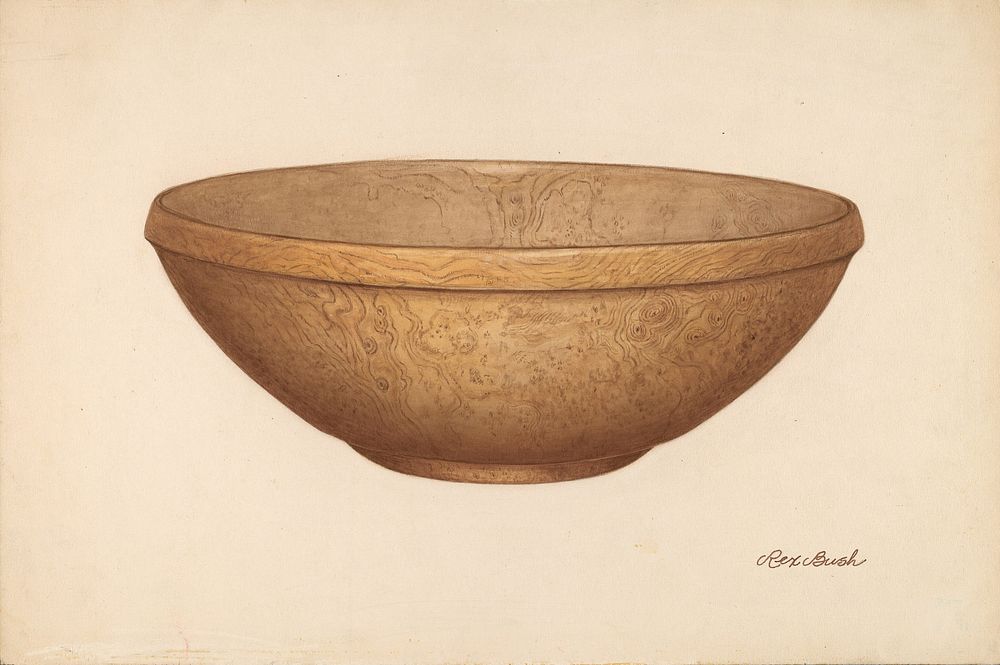 Wooden Salad or Chopping Bowl (ca.1938) by Rex F. Bush.  