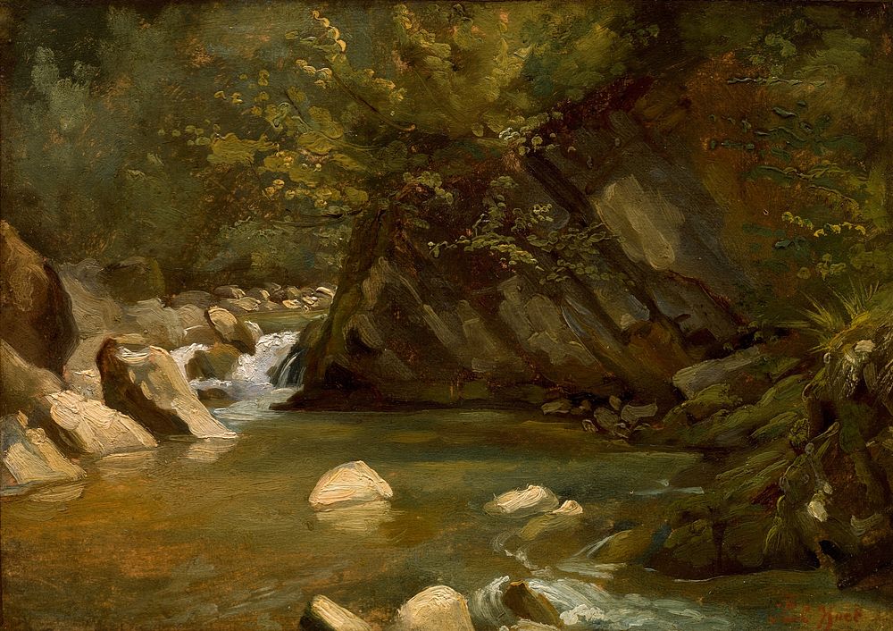 Woodland Stream (c. 1840) by Paul Huet. 