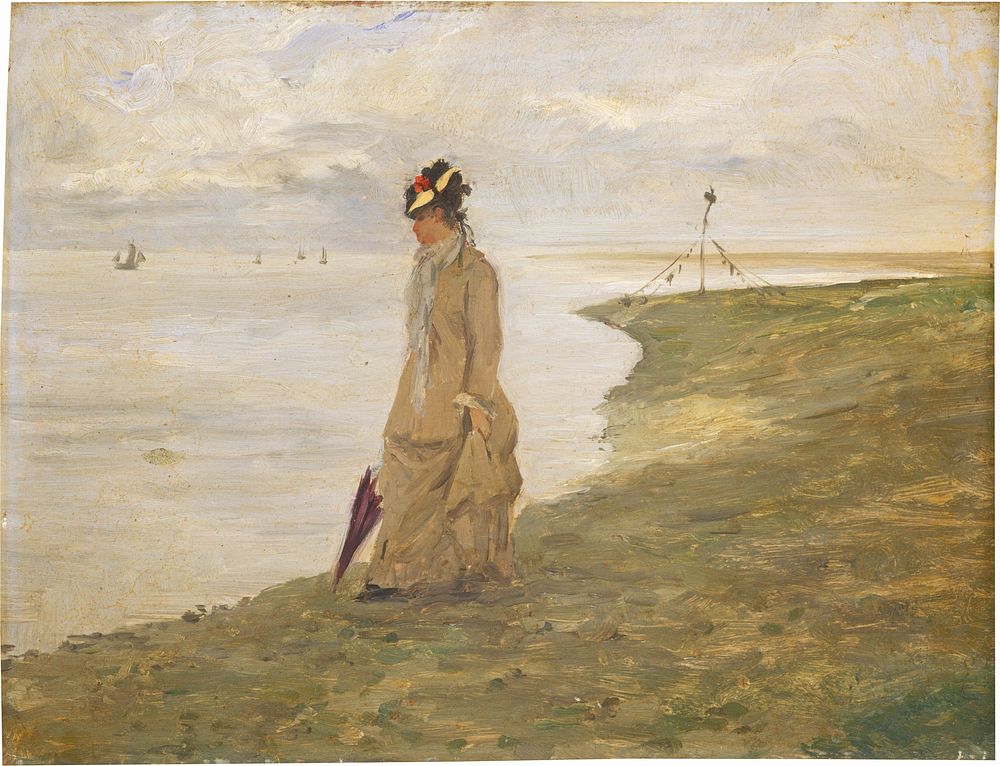 Woman by the Seaside (19th century) by French 19th Century.  