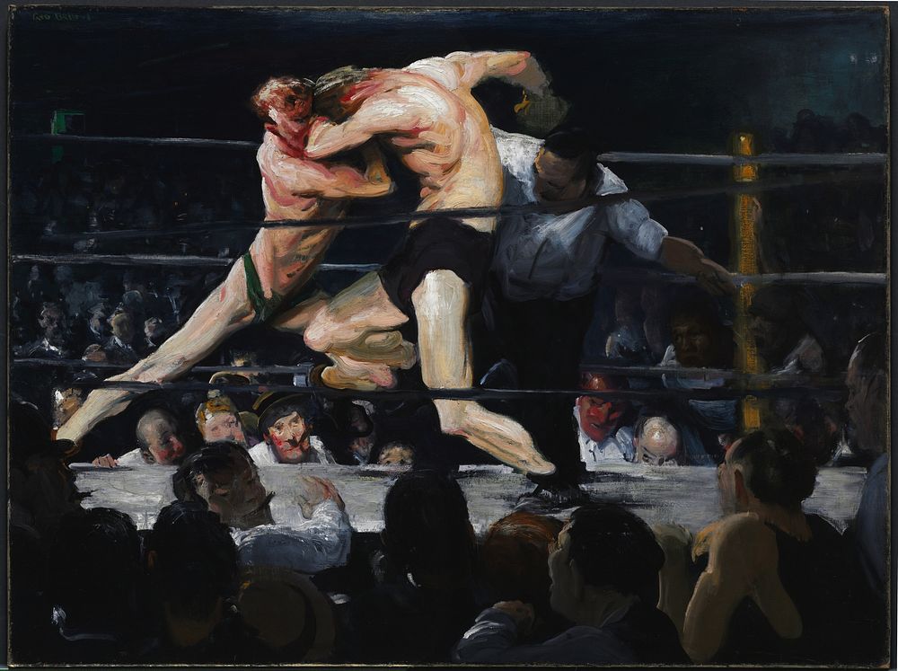 Stag at Sharkey's (1909) painting in high resolution by George Wesley Bellows.  