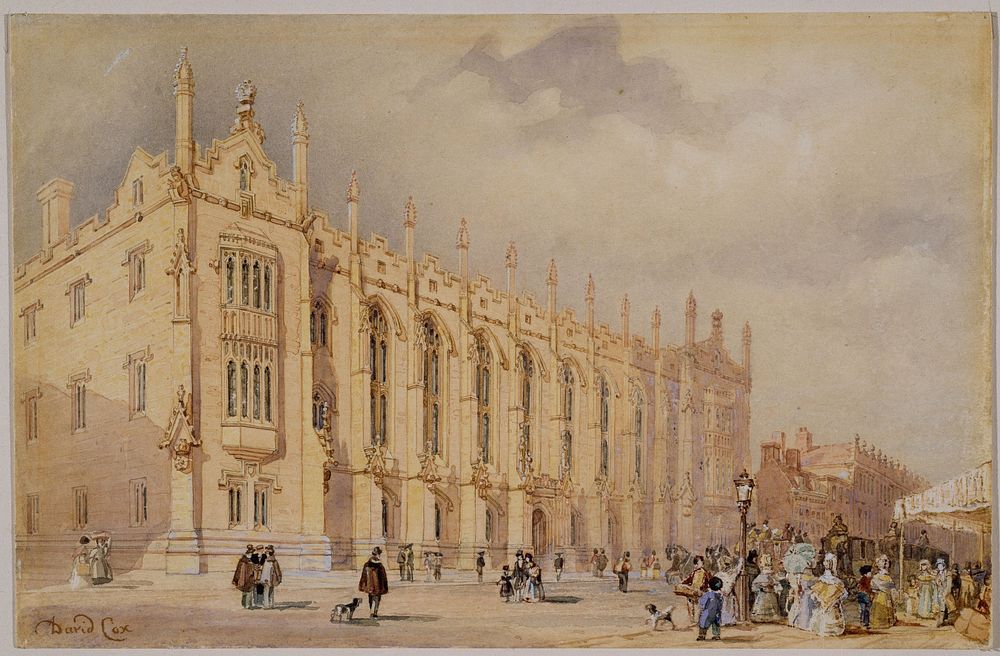 King Edward's School, Birmingham (1833) painting in high resolution by David Cox. 