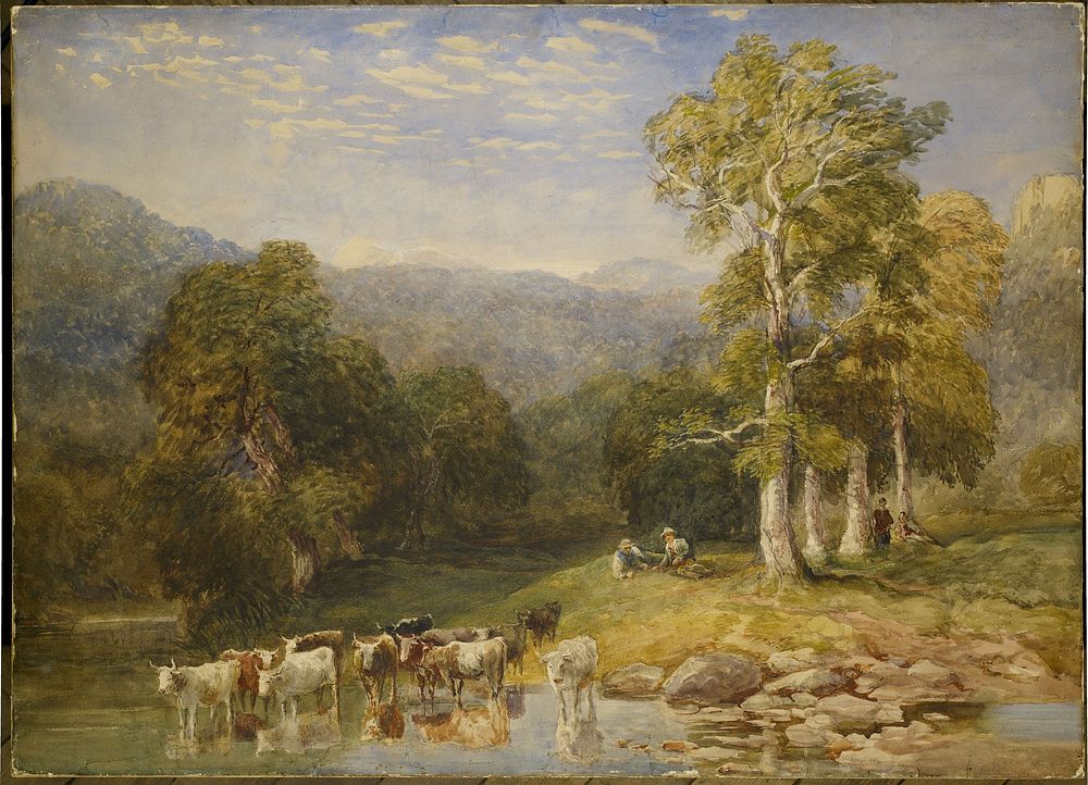 Junction of the Llugwy and Conway painting in high resolution by David Cox (1783–1859). 