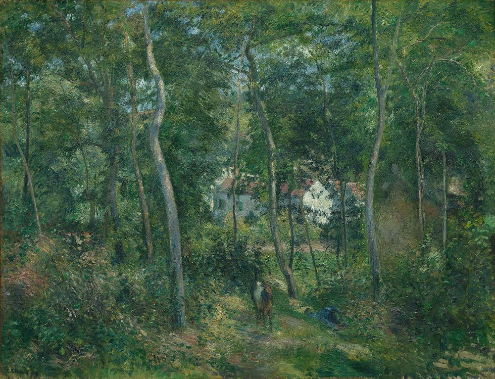 Edge of the Woods Near L'Hermitage, Pontoise (1879) by Camille Pissarro.  